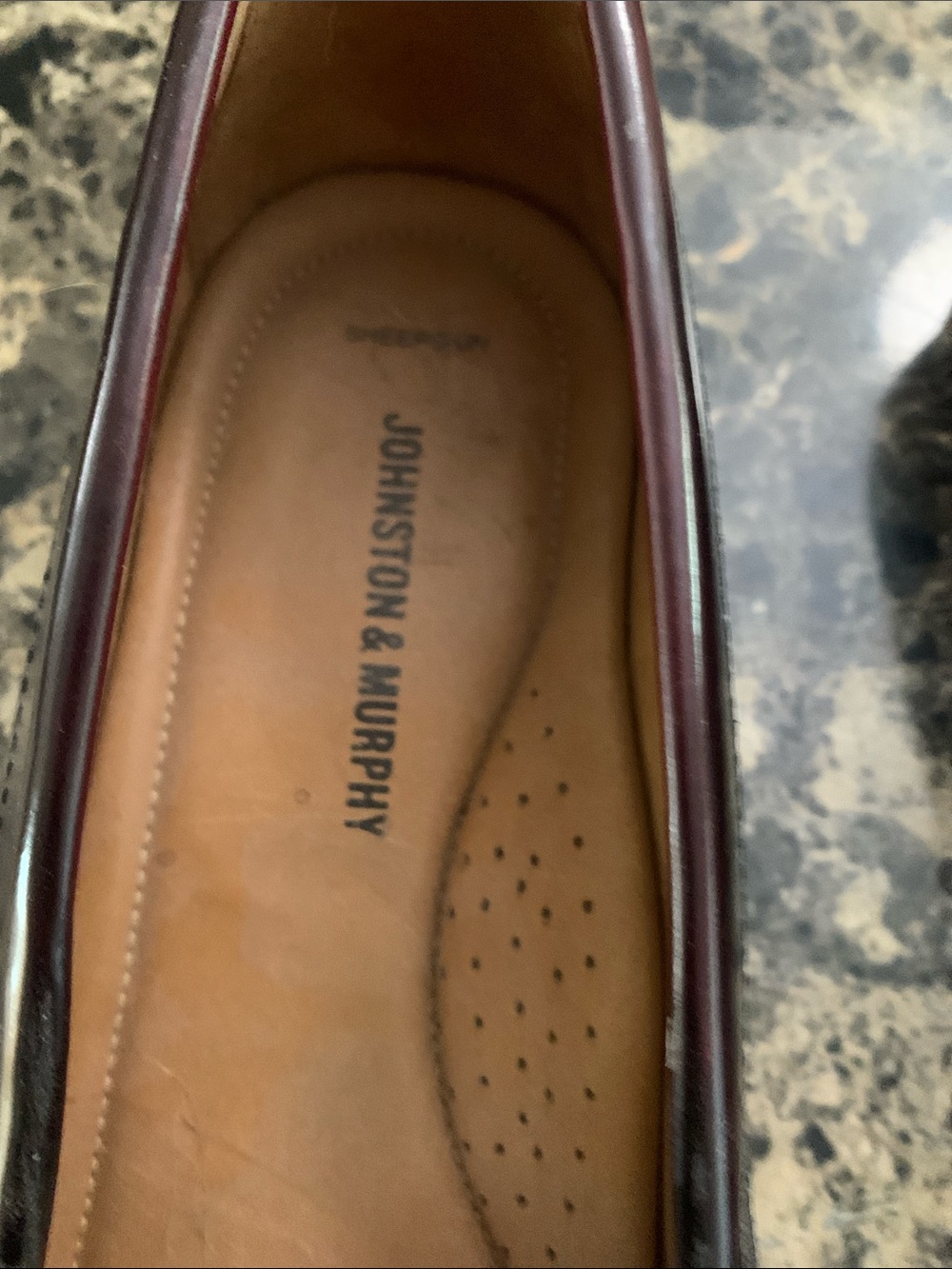 Johnston & Murphy Men's Burgundy Leather Penny Loafers - Picture 2 of 4